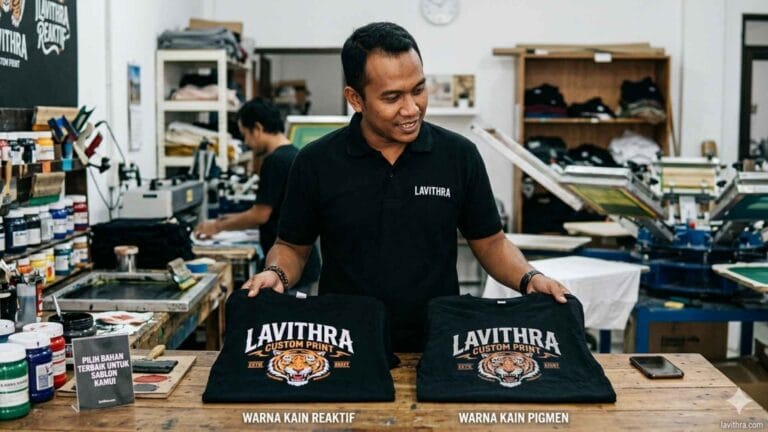 Warna Kain Reaktif vs Pigmen Mana yang Terbaik untuk Sablon Kaos Custom - image lavithra.com